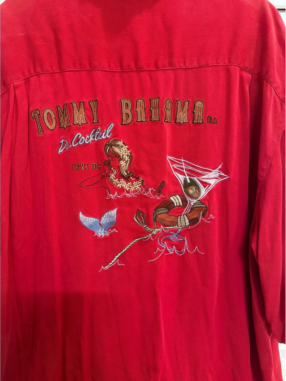 Vintage Tommy Bahama “Dr. Cocktail” 100% Silk Camp Shirt XXL